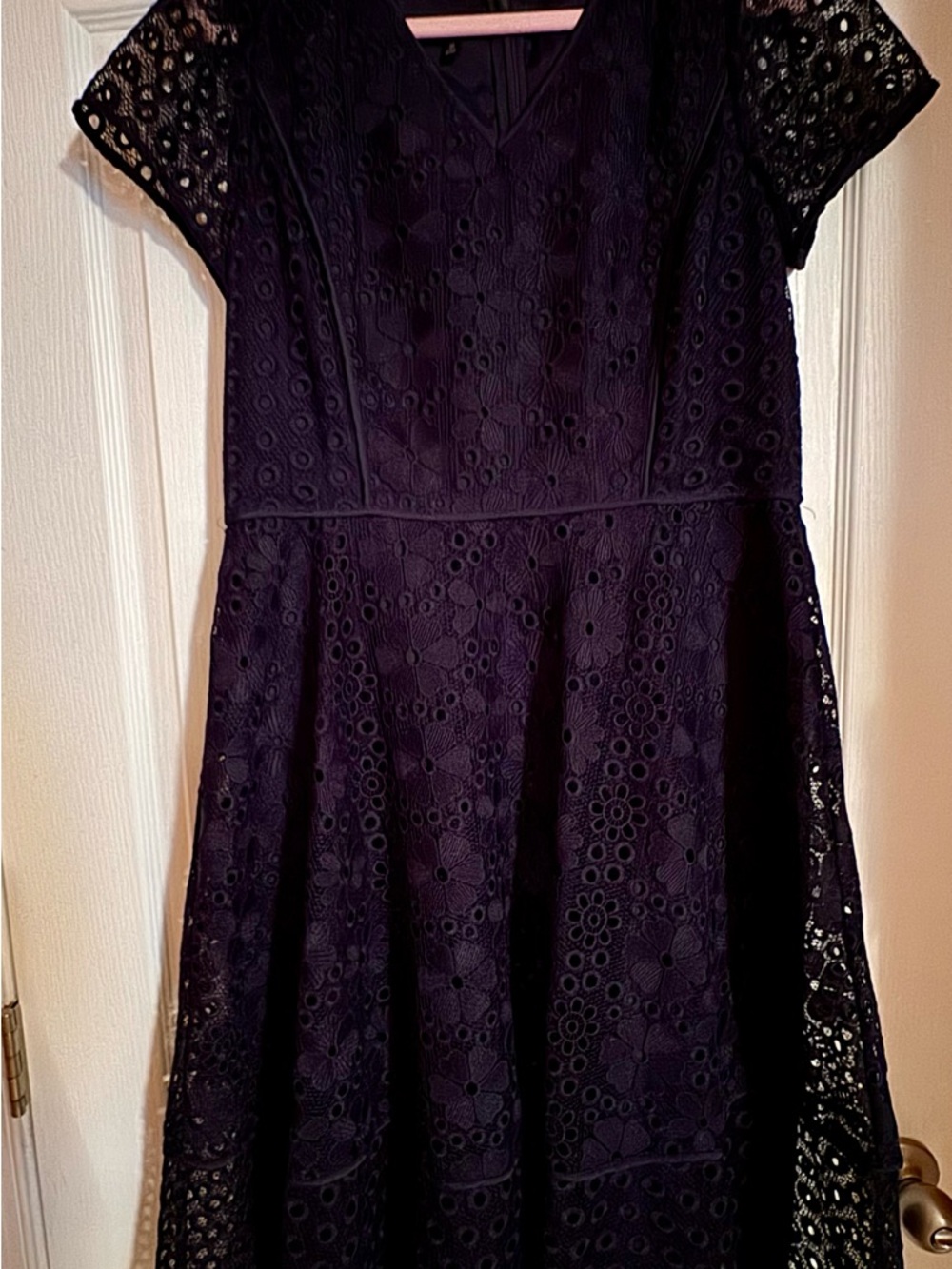 Talbot’s Lace Fit & Flare Navy Dress Sz 12